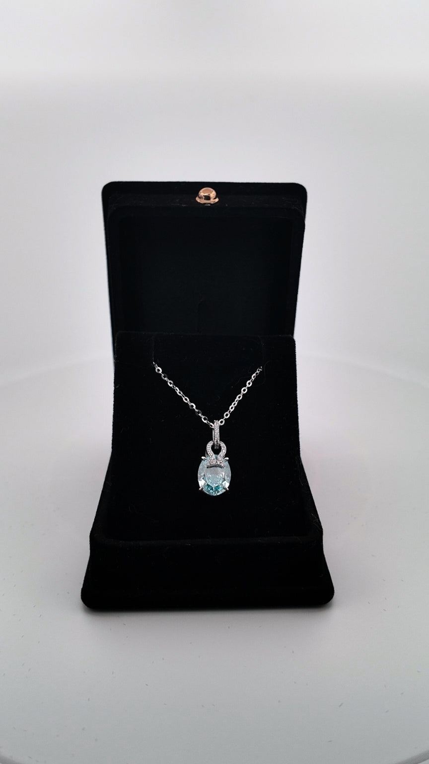925 Ayar Gümüş Aqua Damla Kolye
