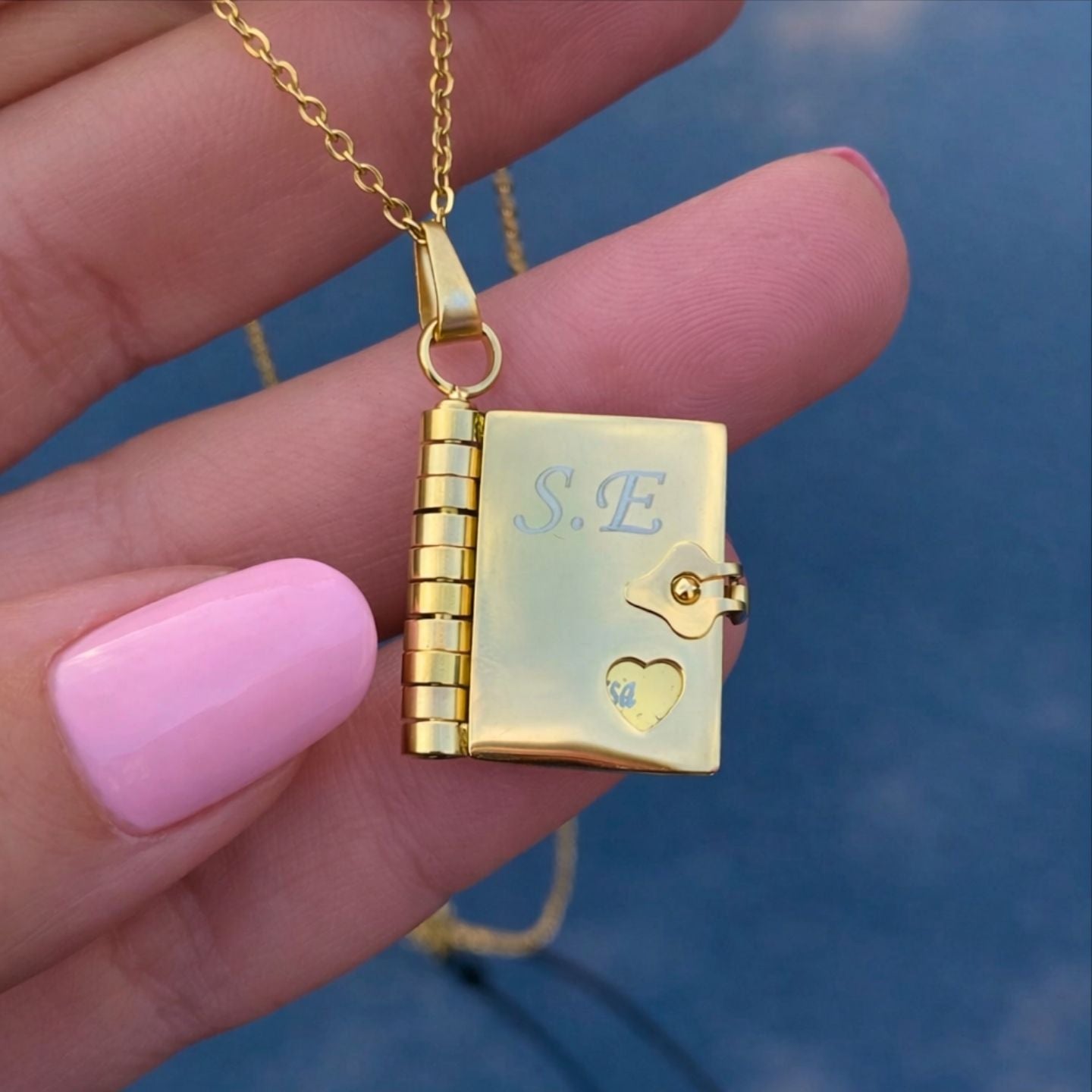 Kişiye Özel Altın Kaplama Şiir Kitap Kolye