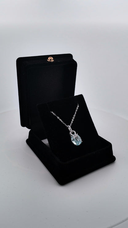 925 Ayar Gümüş Aqua Damla Kolye